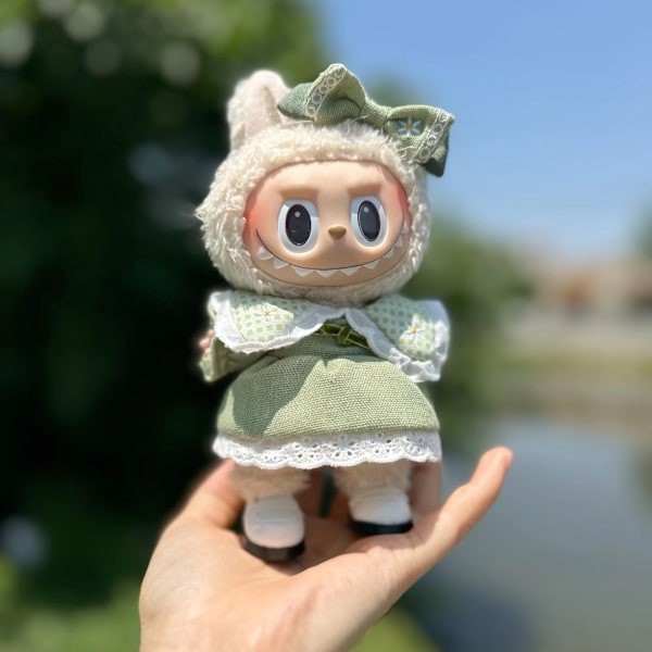 [HH] Labubu Kläder Märkesdesign Kläder Labubu Kläder Väska Skor Utsmyckning Dekorationer Förklädnad Fresh green skirt + headdress