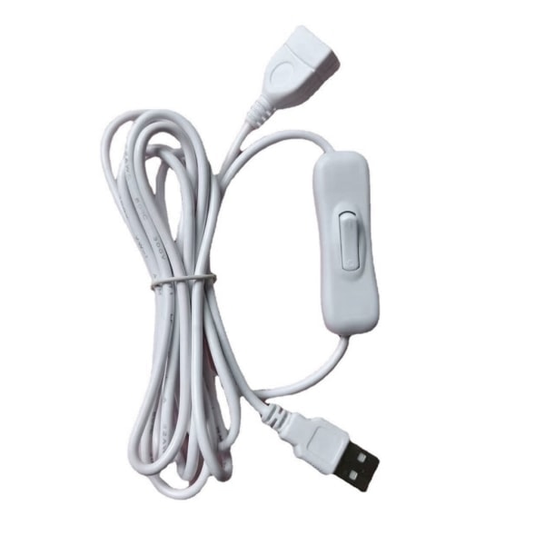 /HH/USB-förlängningskabel hane till hona med på/av-knapp för bilkamera, LED vit - 304-brytare