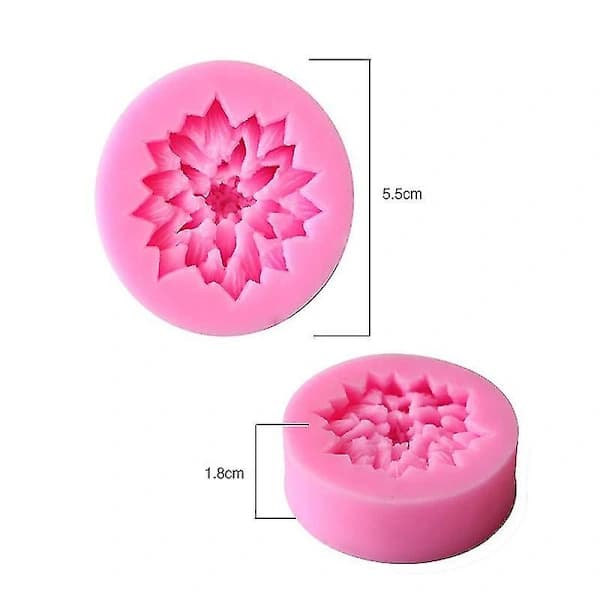 3 stk. blomsterformede silikoneforme, fondantforme chokoladeroseform