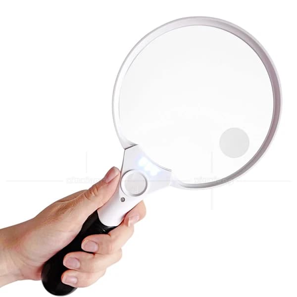 HA~Stort forstørrelsesglass med LED-lys - 2X 4X 25X forstørrelse