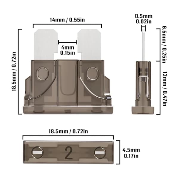 50 Stykker 2A Medium Bil Sikring 2Amp Standard Bilsikringer til Bil Motorcykel Lastbil 2 Ampere Bilsikring