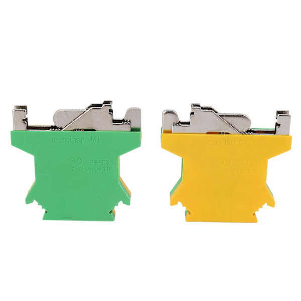 2x DIN-skenaanslutningsblockssats Terminal+jordblock+aluminiumsskena+ändfästen+ändlock+jumper