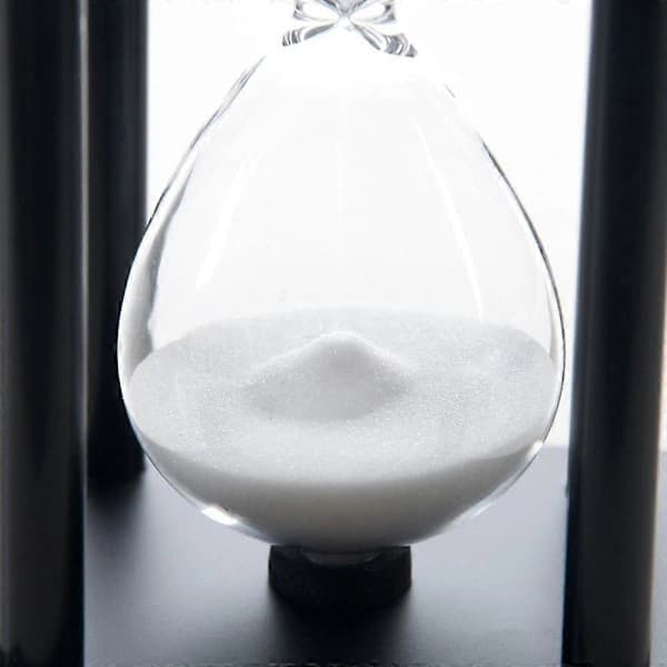 60 minutters timeglas, trætimeglas, egnet til studier, spisestue, kontor, stue Hvid sort