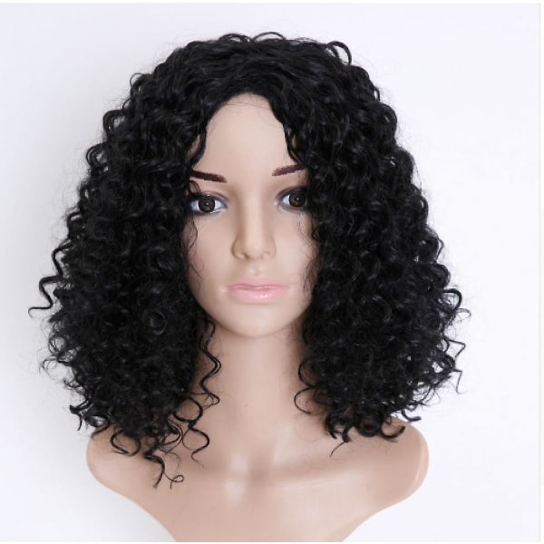 Wigs Small Curly Short Hair Female Fluffy Explode Head Mechanism Chemical Fiber High Temperature Silk Headgear Not Easy to Deform Long Lasting E