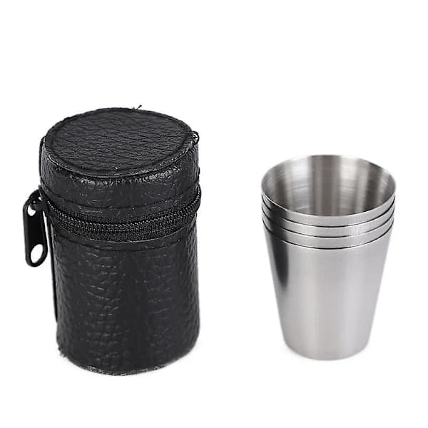 8 stk. shotglas med kopholder, rustfri snapsglas, 30 ml