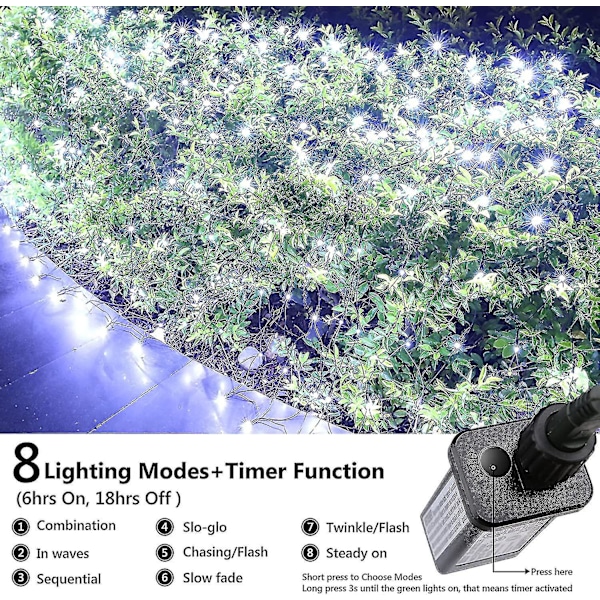 Whitestmas Net Lights, 12ft X 5ft 360 Led Udendørs Fe Lys Net, 8 Tilstande Grøn