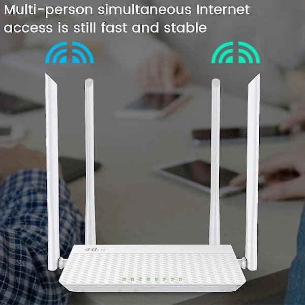 4G LTE trådlös router 300 Mbps, stöder 32 WiFi-enheter, EU-kontakt