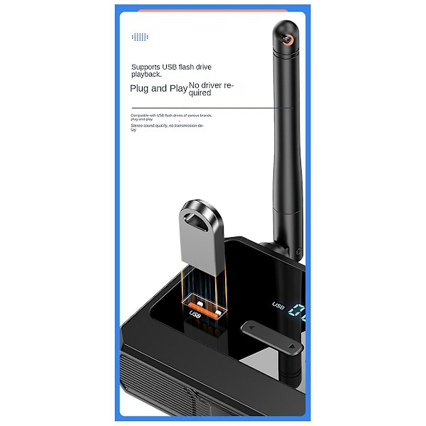 Bluetooth 5.3 Digital Display Bluetooth-mottagare Fiberoptisk Koaxialadapter Stödjer U-skiva Mp3 Pl