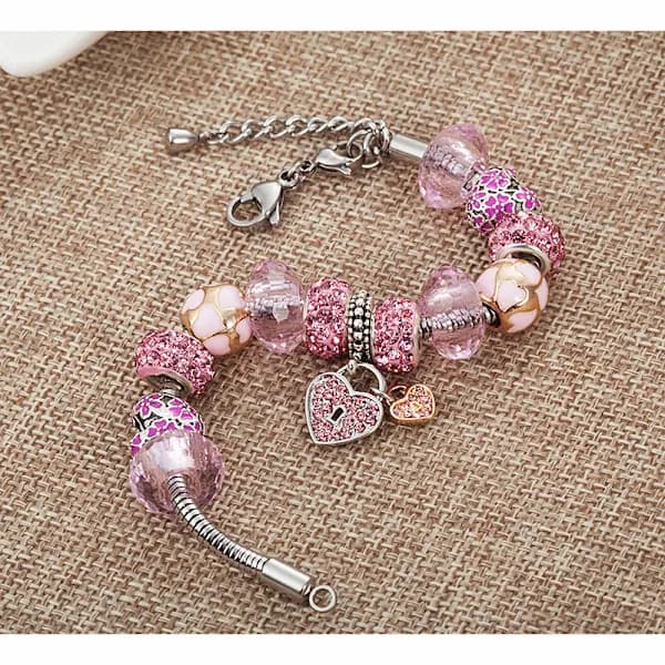 Charm armbånd til kvinder piger perle rhinestone charms justerbar