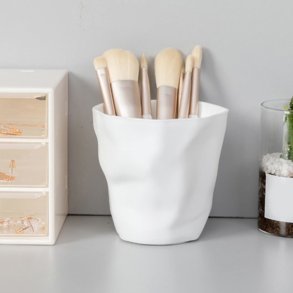 Makeup børsteholder Stor mund Uregelmæssig foldet overflade Makeup børstebeholder Makeup børste opbevaringsarrangør Makeup børste