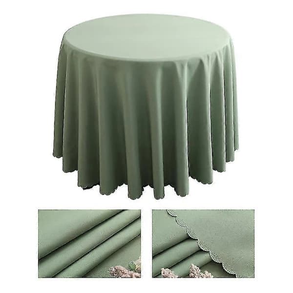 Gressgrønn Duk Bordduk Bryllupsfest Bursdagstrekk Vaskbart Trekk Polyester JO3 Diameter 200cm