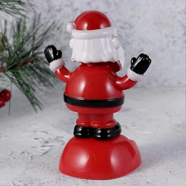 Santa Hode Ristende Solcellepynt til Juletre eller Bil Dashbord Sett med 2