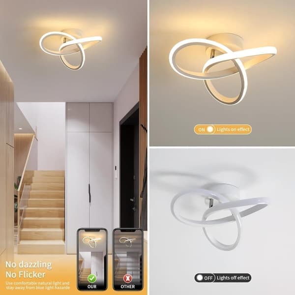 Moderne LED loftlampe, 22W, 2500LM, Kløverform, 26 cm, 3000K–6000K