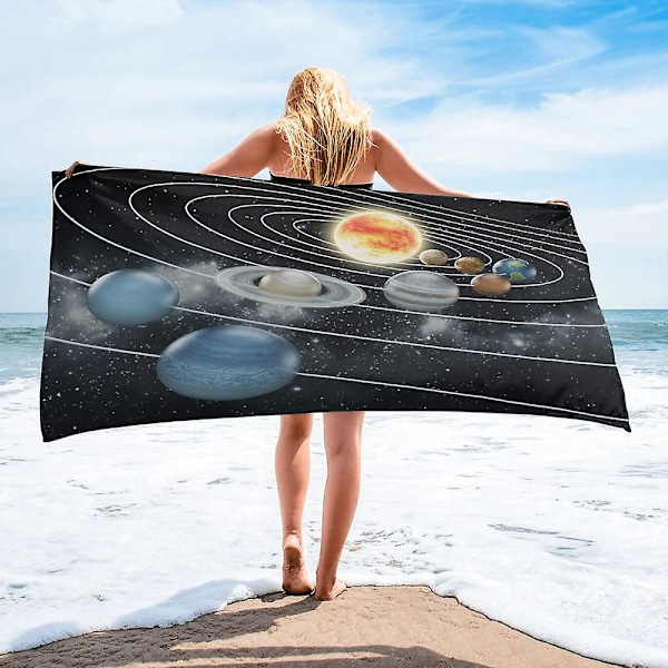 Planet Universe Strandhåndkle i mikrofiber, hurtigtørkende, til hjemmeinnredning, reiser, camping, yoga, treningsstudio, badehåndkle for kvinner, barn og menn, gaver