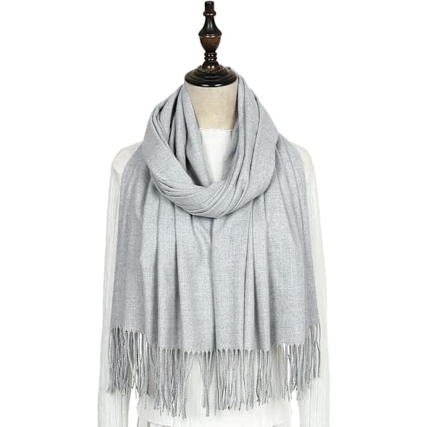 Dame Skjerf Pashmina Sjal og Wraps for Bryllupsskjerf for Kvinner Vinter-grå
