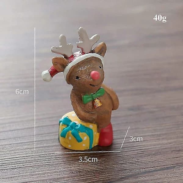 Festlige Mini Resin Ornamenter, Julebordsdekoration, Søde Hjorte-Tema Julehåndværk