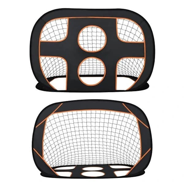 HA-Foldbart fodboldmål - UISEBRT - 2 i 1 - Bæretaske - Sort + Orange - 121 x 80 x 80 cm‘-PO- Sort + Orange
