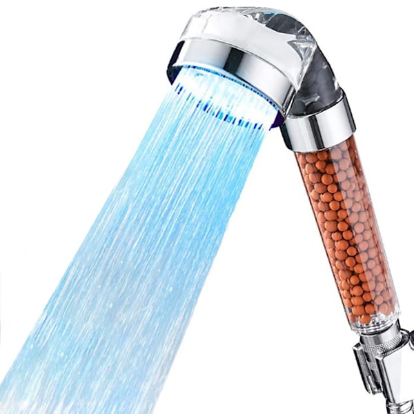 LED Shower Head Color Changing,  Handheld Shower Head High Pressure Water Saving Spray Showerhead Light Up Detachable Ionic