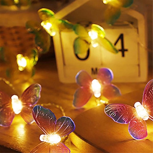 4 stk. 1m 10 LED Butterfly Fairy Light Strings Garland Piger Butterfly Fødselsdagsfest Bryllup Hjem Børn