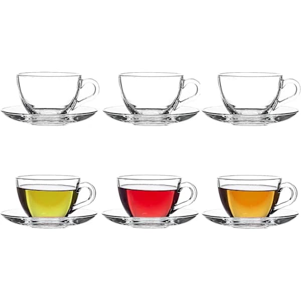 HA-6-Dels Glas Kopper med Underkopper 80ml