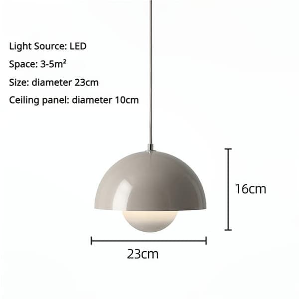 Moderne LED Loftlampe/Pendel 23cm – Halvcirkelformet Blomsterknoppsdesign med Justerbart Lys 3000K–6000K