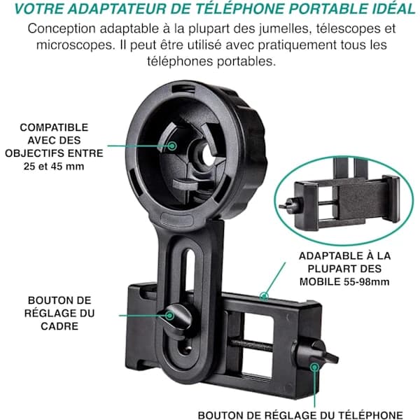 Telefonadapter Pro for kikkerter, monokularer, teleskoper og mikroskoper - XF9-