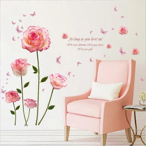 1 sett Blomster Veggdekor Romantisk
