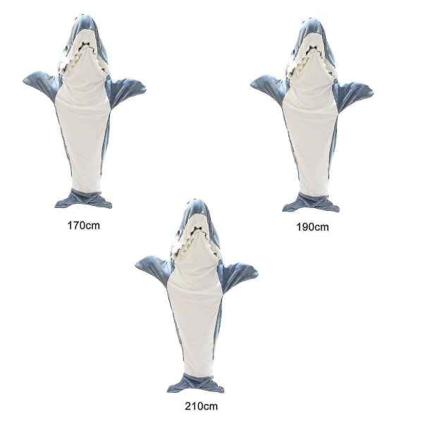 /HH/Venalisa Haipeittohuppari Aikuisille - Hai Onesie Aikuisille Kannettava Peitto - Haipeitto Superpehmeä Viihtyisä Flanellihuppari Hai Makuupussi 190cm