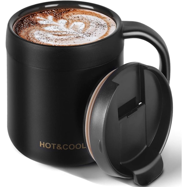 Kaffe Mugg, 13 oz Isolerad Kaffe Mugg Med Läpp, Rostfritt Stål Kaffe Mugg Med Handtag, Återanvändbar Isolerad Mugg, Kaffe Tumbler, Tekoppar.(WZ1265