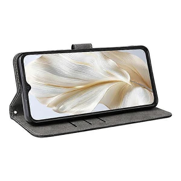 Kompatibelt med Blackview Wave 8C Pung Etui RFID PU Læderbeskyttelse Stativ Sort Black