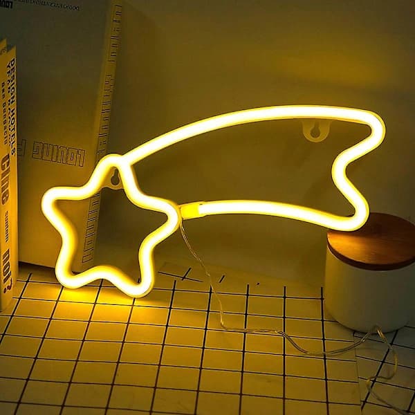 Meteor Neon Skyltar Special LED Nattlampa Väggdekor Batteridriven för Hem Sovrum Bar