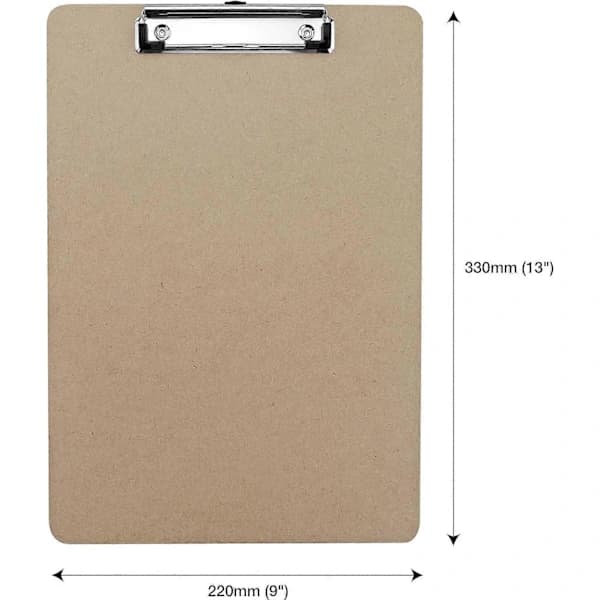 A4 Clipboard med låg profilklämma, 12-pack