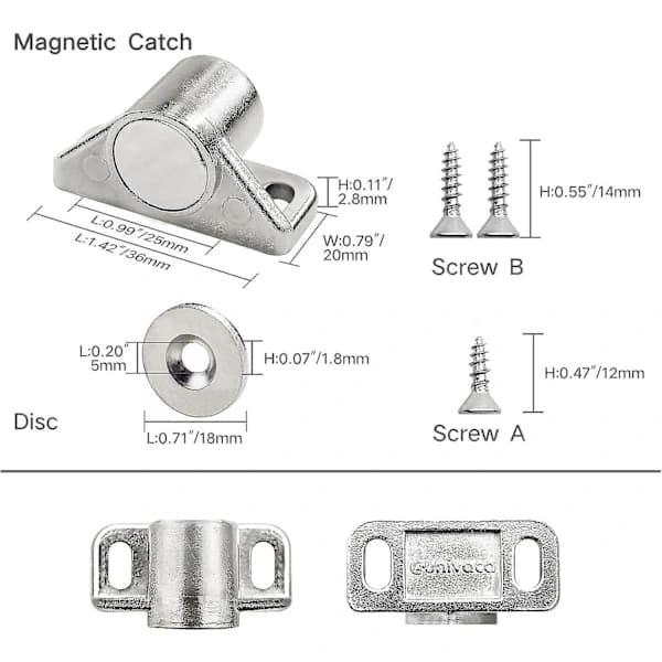 Dörrmagneter Magnetlås 4-pack Silver