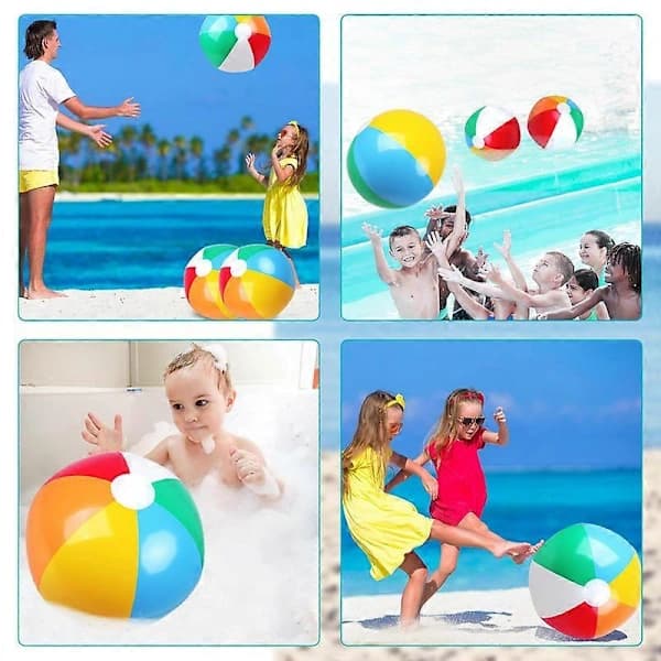 Badbollar 4-pack 43 cm Regnbågsfärgade Poolleksaker Uppblåsbara Badbollar