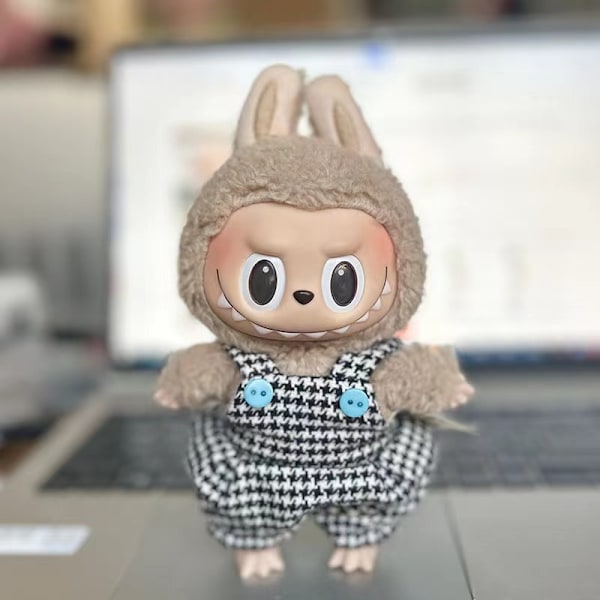 [HH] 17cm Labubu Popmarts Vaatteet ja Asusteet Nukke Macaron Paita Setti Täytetty Pehmo Sopii Vain Kangas 17CM 5