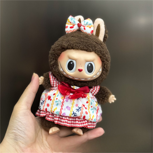 [HH] Endast Kläder 24 Designer 17cm LaBubu Plyschdocka Kläder Anime Söt PVC Figur Docka Overall Kjol Klä upp Kläder 1:a 2:a 17cm 1