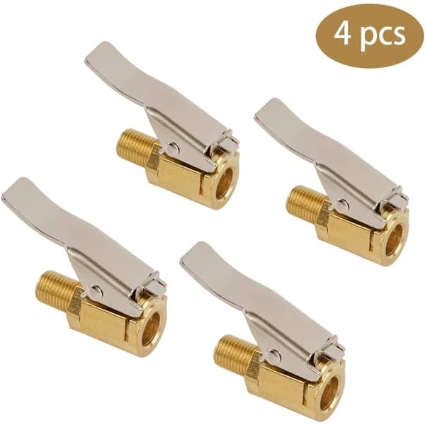 4-delt 8 mm bilventiladapter, luftchuck-oppblåsningspumpeventilklemmekoblingsadapter, dyse for pneumatisk messingkompressor, for ø 8 sl...