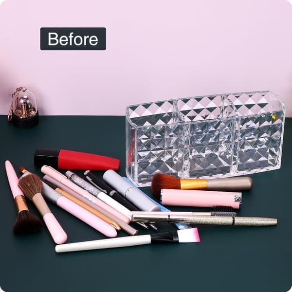 Makeup Organizer - Klar akryl makeup organizer - Holder med 3 rum