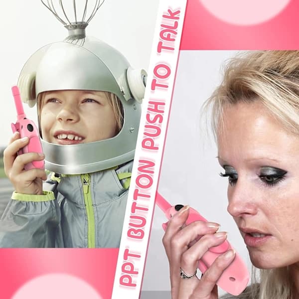 Rechargeable Walkie Talkies Long Range, 16 Channels, with Backlit LCD Display VOX Function, for Girls Boys 3-12 Years Old