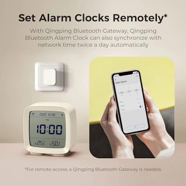 Bluetooth väckarklocka, smart digital appstyrd klocka med datum, tid och temperatur