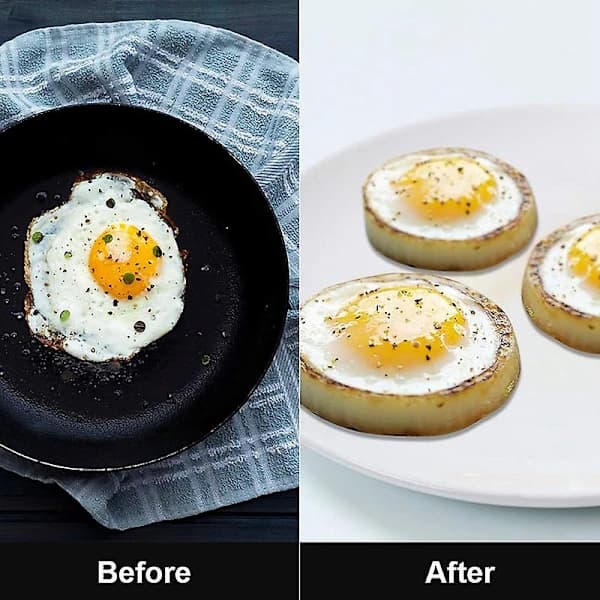 Eggring, Rustfritt Stål Omelettform Non-Stick Pannekakering for Steking av Egg, Eggesirkler for G Sølv