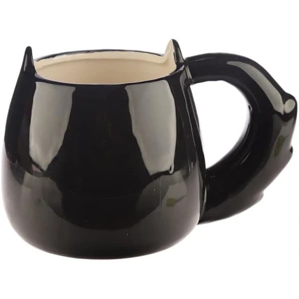 HA~Svart Kat Mugg 3D Keramisk Nyhed Søde Krus Kopper 400ml til Varme Drikke, Te, Kaffe, Varm Chokolade