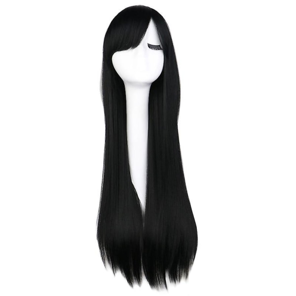 Wekity 80cm smukke charmerende Cosplay ligehår paryk, sort, WZ-1238R