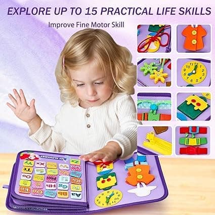 Montessori Busy Board til Børn 1-4 År, Aktivitets- og udviklingslegetøj til børn