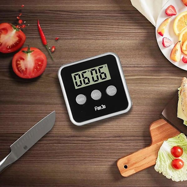 Egg Timer Digital Kökstimer med Stor Display/Hög Alarm/Magnetisk Baksida/Fällbart Ställ/Lättanvänd Mini Nedräkningslarm