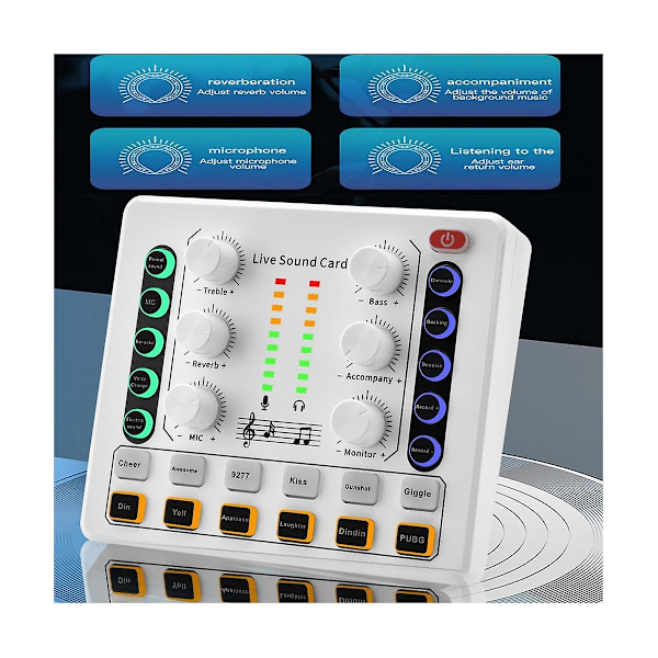 M8 Live Sound Card Trådløs Bluetooth Audio Mixer Digital Mixer Støyreduksjon Live Streaming Broa