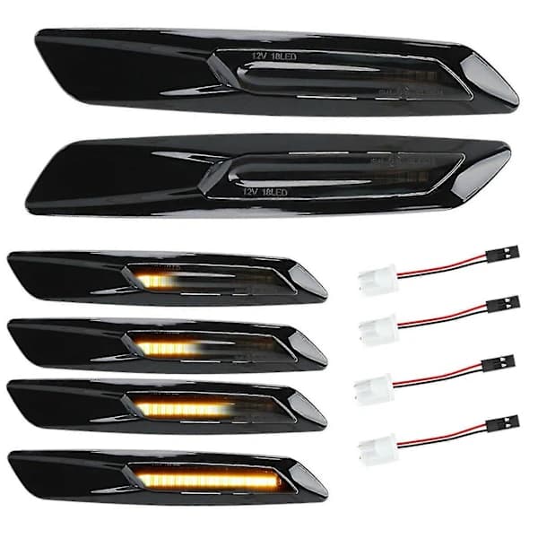 HA-2st Blinkers LED Bil Dynamisk Sidomarkeringsblinkers Signallampa för- E60 E61 E81 E82 E