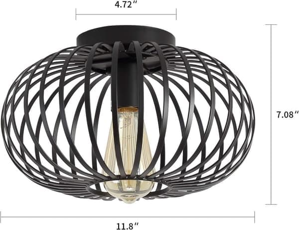 Taklampa Rustik Industri Metallbur Semi-Flush för Hall Vardagsrum Sovrum Kök
