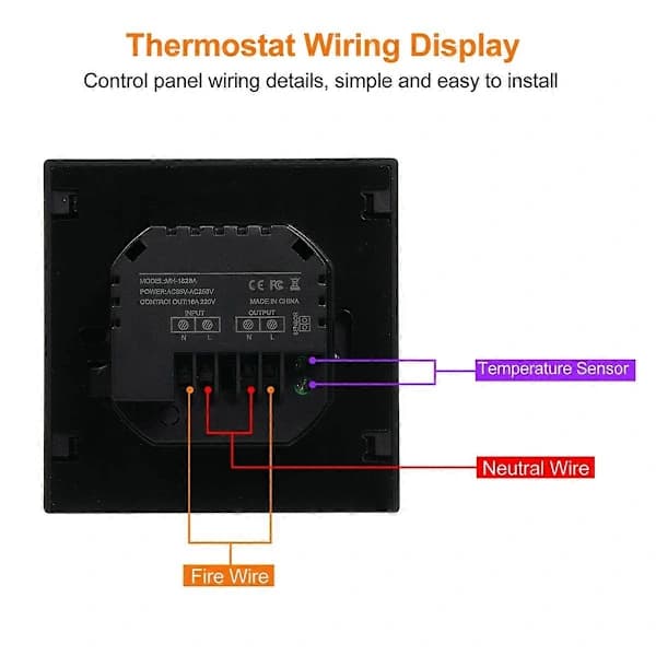 Smart Termostat 16A Gulvvarme Temperaturregulator Hvid