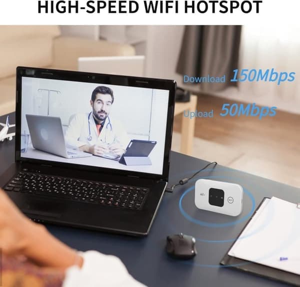 4G Mobilrouter EU-version - 10 enheter & 72 timmars standby | Universell SIM-plats (B1/B3/B5/B7/B20) - Resevänlig WiFi-hotspot